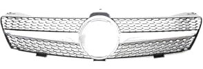 Sport Kühlergrill Für CLS Für Klasse W219 CLS350 CLS550 CLS63 2005-2008 Auto Frontstoßstangengrill Glänzend Schwarz Vorne Haube Kühlergrill(Diamonds-Silver)
