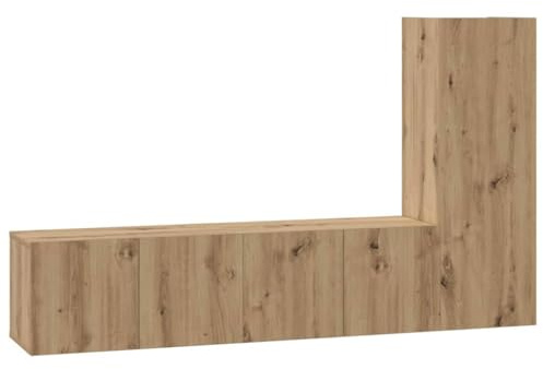 vidaXL TV Cabinet Set Wall-mounted 3 pcs Artisan oak 60 x 30 x 30 cm, Living Room, Modern Rectangular Storage Set, Ample Wall Cabinets, Functional Tv Cabinet, Compact Shelving Unit for Organization