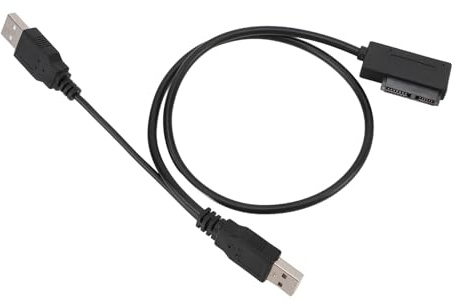 SENECESLI USB de hasta 13 Pines Cable Adaptador Slimline, 480 Mbit/S Dual USB 2.0 para el Cable Adaptador Delgado Admite la Interfaz 2.0 para la Unidad CD -DVD -rom.