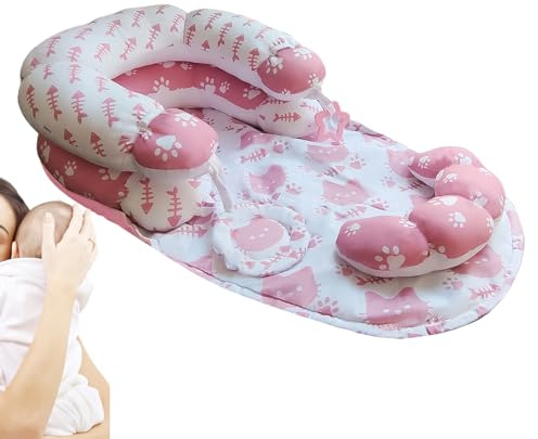 Miyanvuo Bauchlagenmatte Und Sitzkissen, Baby Bauchlage Kissen Unterstützung Mit Sensorikspielzeug, Sensorisches Lernspiel Zur Frühförderung Für Kinderzimmer Wohnzimmer Und Tägliche Nutzung