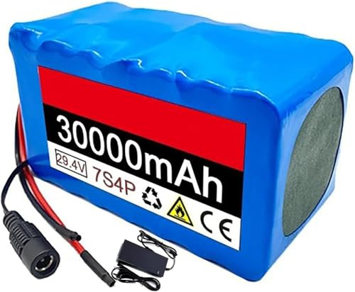 Caimcie 29.4V 30Ah E-Bike Battery 24V 7S4P Electric Bike Lithium Ion Battery Pack for 50W-500W Motor Electric Bicycle Scooter with 20A BMS and Charger T