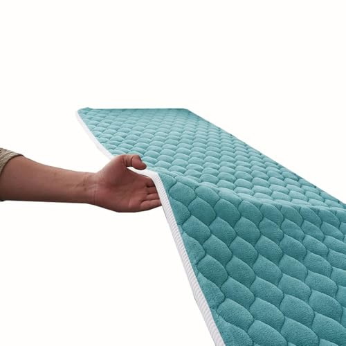 ILiemao Bankauflage & Sitzkissen Nach Maß 1,5cm Dick Waschbar, Flanell rutschfest für Innen/Outdoor(Blau,50x110cm 20x43 in)