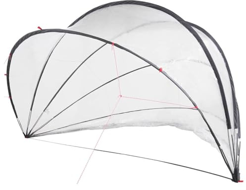 vidaXL Pool-Dome Transparent 500 x 500 x 236 cm PVC, Garten und Terrasse, modernes Outdoor-Dom, UV-Schutzverdecke, Faltbare Poolabdeckung, Wasser für Sommerpools