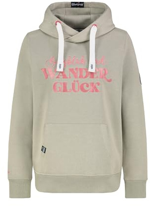 Sublevel Damen Hoodie Kapuzenpullover mit Berg Stickerei Light-Green XXL