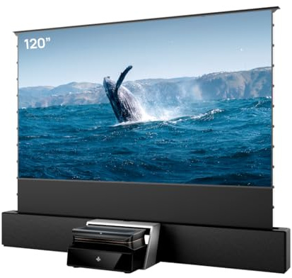 AWOL VISION LTV-2500 4K 3D RGB Ultra-Kurzdistanz-Projektor & ALR Kino-Leinwand & 120 Smart All-in-One UST-Projektorschrank-Bundle