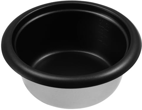 Universeller Reiskocher Innentopf 1,5l aus Aluminiumlegierung, Antihaft | Skala, Silber Schwarz, für Kuchenbacken und Unterwegs Nutzbar, Reiskocherzubehör