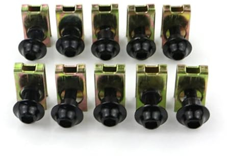 Motorrad Muttern Schrauben Aluminium CNC Motorrad 10 Stück 5 Mm Befestigungsclips Schraube Federmuttern Schrauben Mutternsatz Für RSV4 Für Tuono 1000 R V4 RSV(Schwarz)