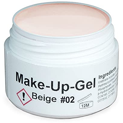 GS-Nails UV Make-Up Gel Camouflage für Nail-Art & Nagel-Design - 15 ml härtendes Cover-Gel - selbstglättendes Nagelgel - Beige #02