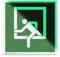 Betriebsausstattung24 Notausstieg Schild - Folie - langnachleuchtend, selbstklebend - 20 x 20 cm - Symbol Schild l DIN 67510 Klasse C - Leuchtdichte 150 mcd - Fluchtwegschild