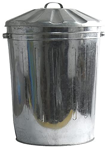 Sterling Ventures Large 90L Galvanised Metal Storage Bin with Lid and Handles