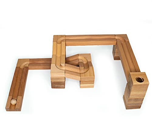 rewoodo KlixxOs Kugelbahn Holz Premium Holzspielzeug aus Deutschland Murmelbahn (Bahn, Spirale) mit magnetischen Verbindungenen