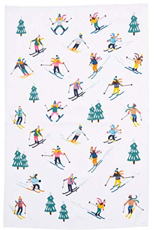 Ulster Weavers Xmas Christmas Ski Slopes Cotton Tea Towel