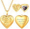 FOCALOOK personalisiert Foto Amulett Collier für Damen Mädchen 18k vergoldet Herz Medaillon zu Öffnen Rose Blume Anhänger Halskette Floating Locket für Muttertag Weihnachten