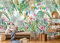 SILK ROAD EU Papier Peint Panoramique Jungle Soie, Poster Geant Mural Personnalisé 3D pour Salon Chambre Décoration Murale, Forêt Tropicale Perroquet Dos De Tortue Bambou Palmier