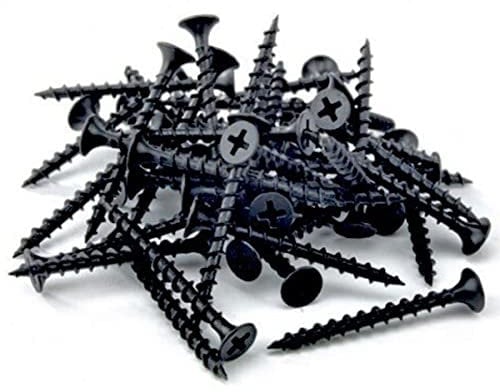 100 x 35mm Screws Black for Wood Corse Screw Plasterboard Drywall Black Phosphate