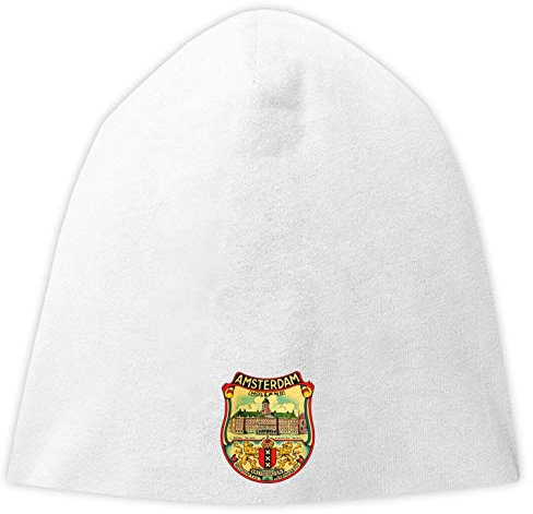 Amsterdam Holland Royal Palace Retro Graphic Jersey Beanie Hut Dünne Slouch Cap Unisex One Size