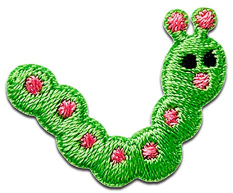 Raupe Tier - Aufnäher, Bügelbild, Aufbügler, Applikationen, Patches, Flicken, zum aufbügeln, Größe: 2,8 x 2 cm