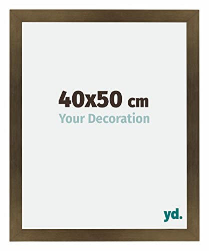 yd. Your Decoration - Bilderrahmen 40x50 cm - Bronze Dekor - Billderrahmen aus MDF mit Acrylglas - Antireflex - 40x50 Rahmen - Mura