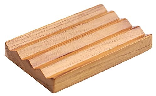 Teak Seifenschale für Dusche von HTB, Holz dekorative Bad Seife Halter erhöhte Basis Design zu halten Seife trocken in Küche, Bad(1pcs)