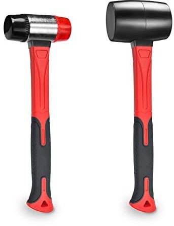 YIYITOOLS Set di 2 martelli, martello in gomma da 16 once e martello morbido a doppia faccia da 40 mm, adatto per la costruzione e la ristrutturazione della casa