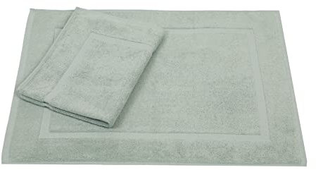 Betz 2 Stück Badvorleger Badematte Badteppich Duschvorleger Frottee Premium Größe 50x70 cm 100% Baumwolle Qualität 650g/m² Farbe heugrün