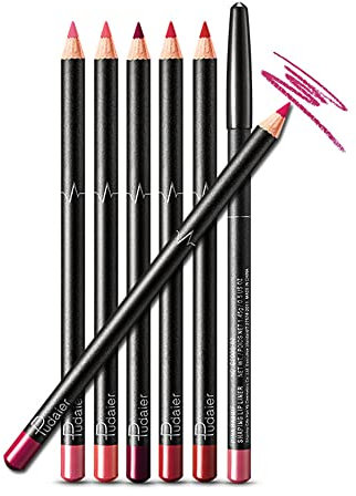 CHUANGOU 6pcs wasserdichter Lippenkonturenstift Set Lang Anhaltende Make-up Lipliner Bleistift Lippenstift