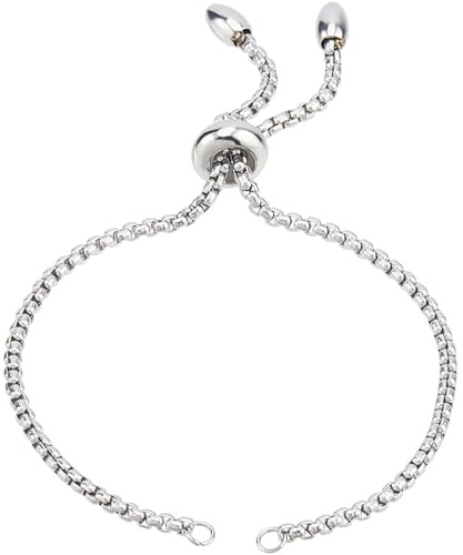 Beebeecraft 1 scatola da 10 fili da 22 cm regolabili per braccialetti a scorrimento da 22 cm, in acciaio inox, per la creazione di gioielli, estensori con estremità a sfera, per la creazione di