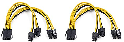 EPS CPU 12 V 8 Pin Socket 8 Pin (4 + 4) Pin EPS 12 V Plug Mainboard Supply Cable Y Splitter Adapter Sleeve Pack of 2