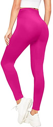 Love My Fashions® Women's Plain High Waisted Legging Stretchy Workout Bottoms Elasticated Soft Full Length Ladies Yoga Tights for Gym and Casualwear Fuchsia Pink