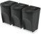 Keden Sortibox Système de tri sélectif, 3 x 35 l, en plastique, pour le recyclage des déchets, noir