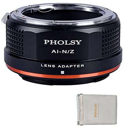 PHOLSY FTZ Adaptador Objetivos Montura Compatible con Objetivos Montura Nikkor AI/F/AIS/AF/AF-I/AF-S y Cuerpo Cámara Nikon Z para Nikon Z FC, Z30, Z9, Z8, Z6 II, Z7 II, Z6, Z7, Z5, Z50