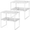 LIANTRAL Kitchen Shelf Organizer, Set of 4 Cupboard Shelf Organiser, Metal and Wood, Expandable and Stackable Spice Holder, Storage Shelves for Cupboard, Countertop, Pantry, Texture and White
