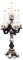 kerzenständer Schwarz, Halloween Statue Kerzenständer Stabkerzen mit 5-Arme, Gothic Totenkopf Harz Ornamente Deko, Totenkopf Lampe Vintage Tisch Deko für Wohnzimmer, Schlafzimmer, Küche (5-Arme)