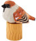 WEWAYSMILE Holzgeschnitzte Vogelfigur, Holz Vogel Figurine, Vogelfiguren als Heimdekoration, Niedliche Tierverzierung Für Heimbüro-Desktop-Dekoration (Spatz)