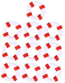 Garneck 10 Stücke Miniatur Dekoration Miniatur Spielzeug Mini Meer Dekoration Nautischen Rettungsring Mini Strand Dekoration Mini Rettungsring Mini Spielzeug Mini Schwimmen