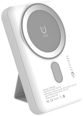 EFFICEL Magnetic Power Bank, 10000mAh Fast Charging, Mag-safe Charger, Compact Travel Battery with USB C port, Wireless and Compatible for latest iPhone, Samsung and more