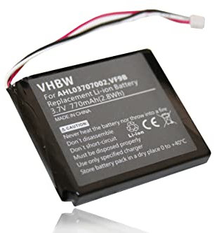 vhbw Akku kompatibel mit Tomtom Start 2 Europe, Start 2 Central Europe Traffic GPS Navigation Navi (770 mAh, 3,7 V, Li-Ion)