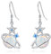 KINGWHYTE Opal Planet Ohrringe 925 Sterling Silber Stern Ohrringe Mond und Stern Ohrringe Dangling Opal Schmuck Geschenke für Frauen Teenager Mädchen