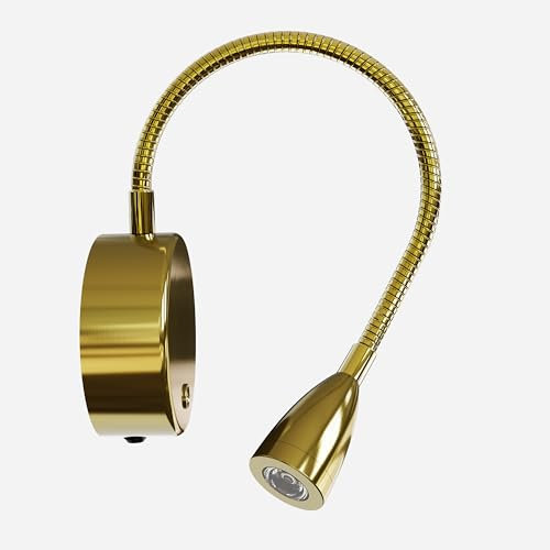 CGC Lighting USB Rechargeable Battery Wireless Magnetic Flexible Wall Light Bed Reading Lamp (Satin Gold Matilda)