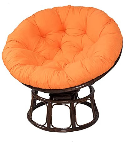YeGang Papasan Stuhlkissen, rund, weich, dick, für Papasan-Sessel, Rattan, für Garten, Außenbereich, Balkon und Wohnzimmer (130 x 130 cm, orange)