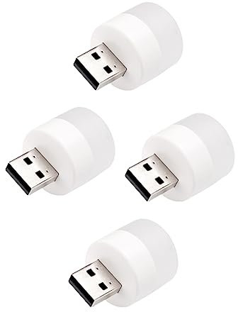 Gadpiparty 4 Stück USB-Nachtlicht tragbares Nachtlicht Mini Nachtlicht mit Bewegungssensor Nachtlicht für Babys tischlampe USB-Plug-in-Licht tragbare Nachtlampe Einfach Stecker Licht PVC Weiß