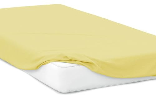 Mixi Trends Spannbettlaken Jersey Spannbetttuch 100% Baumwolle Bettlaken Bettlaken, Größe:70 x 140 cm, Farbe:Vanille Gelb