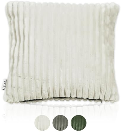 Lycce Kissenbezug Deluxe, Kissenhülle aus breitem Cord beige (50 x 50 cm)