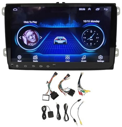 Kabelloses Autoradio, Autoradio Kompatibel Mit Sprachsteuerung, 9-Zoll-Autoradio Für Android 12, HD-Touchscreen, GPS-Navigation, WLAN, Bluetooth, Ersatz Für Altea Toledo