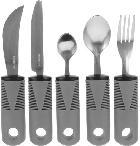 MAGICLULU Ustensiles Adaptatifs Pour Personnes Handicapées Et Âgées Cuillère Et Fourchette Anti-tremblement Et Pratique