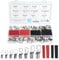 Rohrkabelschuhe Kabelschuhe Set，140 Stück Aderendhülsen 6mm² 10mm² 16mm² 25mm² für Kfz Batteriekabel Verteilerkästen, Ø M6/M8 Ringkabelschuhe set mit 70 Schrumpfschlauch 2: 1