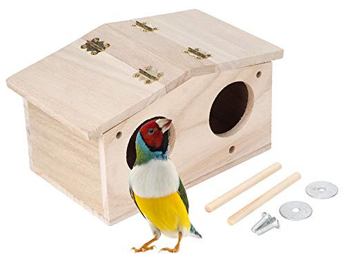 Haustier-Holz-Sittich-Nistkasten, Vogelhaus, Zucht-Nistvogelkäfig-Box, Vogelkasten Mit Abnehmbarem Holzbrett Für Sittiche, Nymphensittiche, Wellensittiche, Sittiche, Papageien