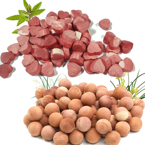 SQAQS 40PCS Zeder Holz gegen Kleidermotten, Liebe und Kreisförmige Formen, Zedernholz Mottenschutz für Kleiderschrank, Natürlicher Mottenschutz im Kleiderschrank Aufhängen von Kleiderschrank