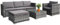 Calma Lux® Gartenmöbel Lounge Set 1-7 Personen viele Modelle inkl. Kissen Hocker Tisch mit Glas Outdoor Loungemöbel Sitzgruppe Garnitur klassisch Dunkelgrau (B:4 Pers)