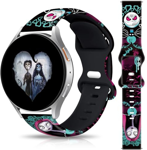 Christmas Halloween Bands Compatible With Samsung Galaxy Watch 40mm-46mm, 20mm Holiday Replacement Silicone Strap for Galaxy Watch 7/6/5/5 Pro